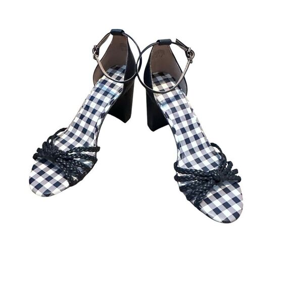 Draper James Elisa Blue Gingham Block Heel Sandals |10 - Picture 6 of 9